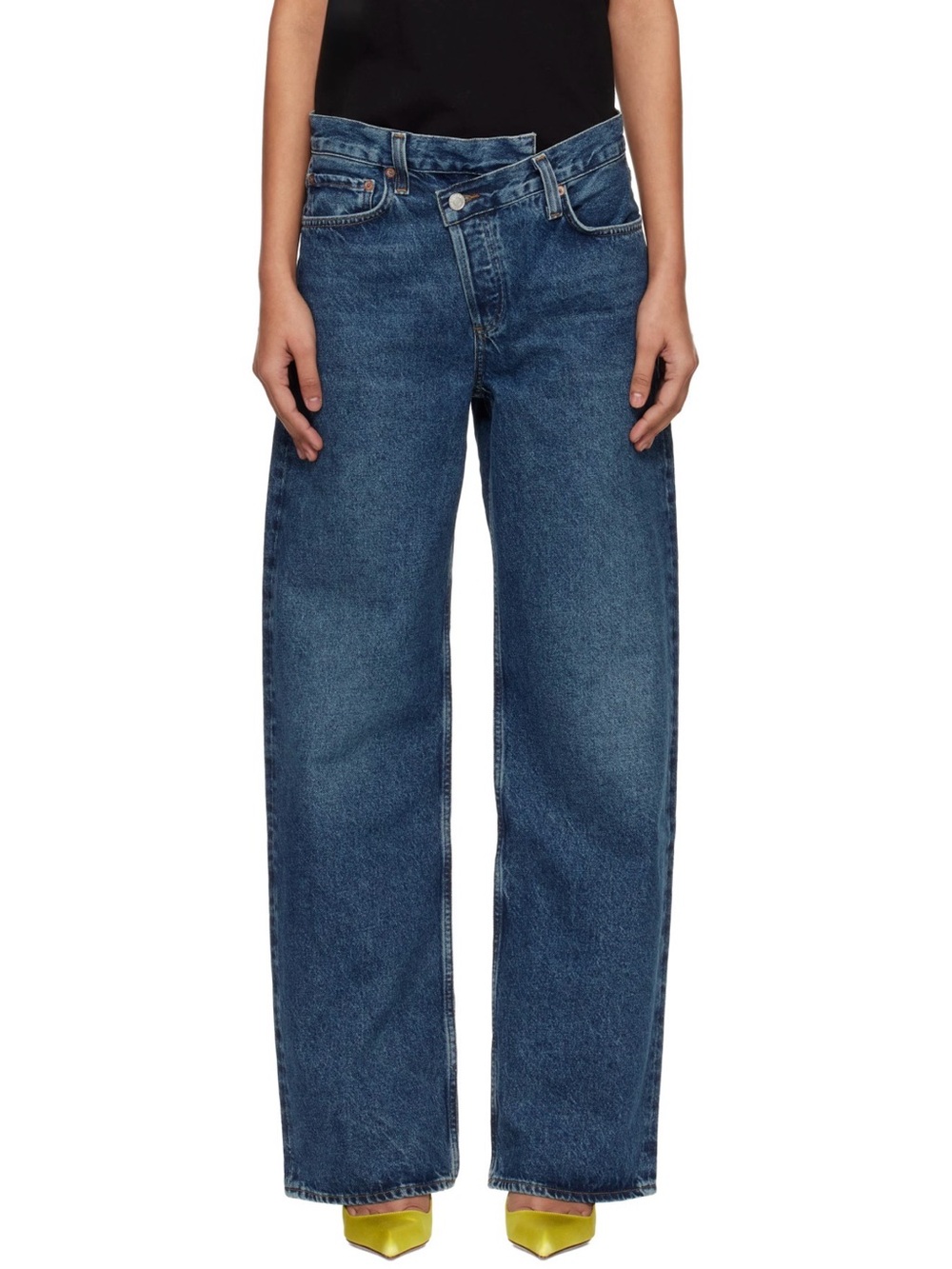Agolde cross cross Wide-Leg Jeans in Deep Blue Wash